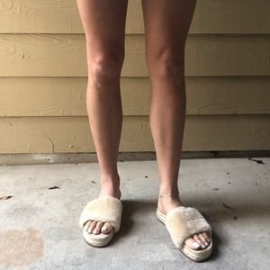 Espadrille Slides with Fur